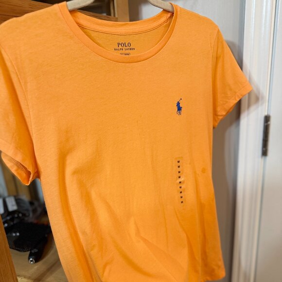 Ralph Lauren Blue Label Tops - Polo Ralph Lauren Womens Orange T Shirt Classic Logo NWT Size M